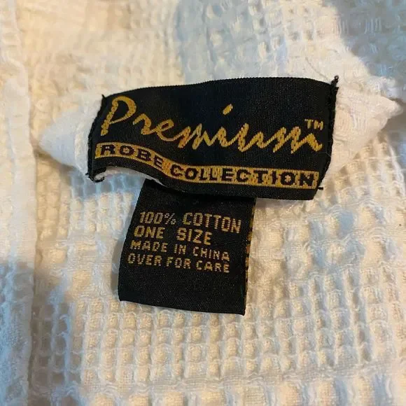 Premium Robe Collection One Size White Waffle Quick Drying monogrammed JM - Picture 3 of 6